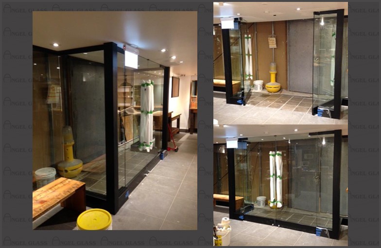 LUSH - Pacific Centre- Store window, glass door by Angel Glass. Design, cut frames glass, load store window into shopping mall, install of window frame and tempered glass wall.