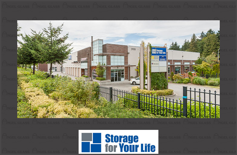 STORAGE FOR YOUR LIFE Langley B.C by Angel Glass Vancouver- window, glass doors, glass canopy.  Commercial windows and doors.