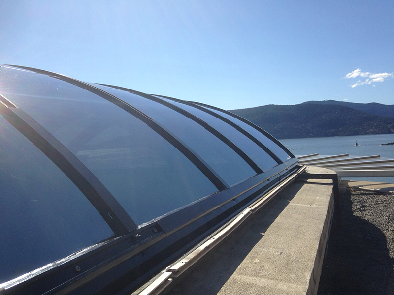 Curved Glass Skylight System Custom Designed, Built and Installed